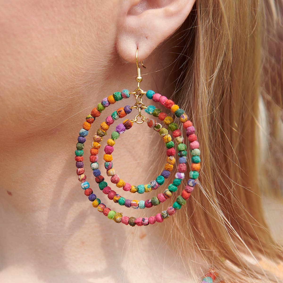 Kantha Milieu Triple Hoops