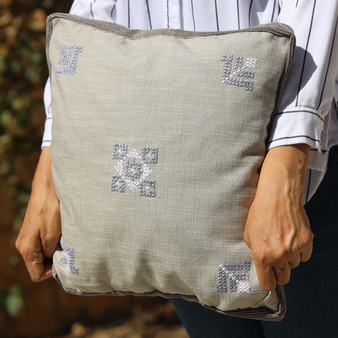 Feathers Pillow Cover - Gray