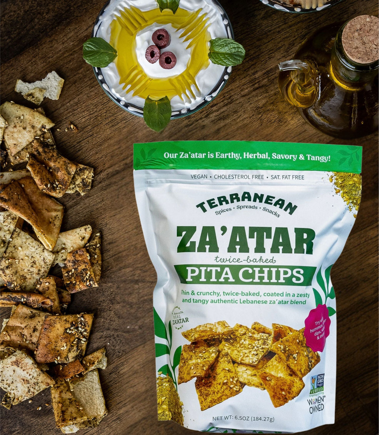 Za'atar Pita Chips (6.5oz.) Please select spicy or original za'atar.