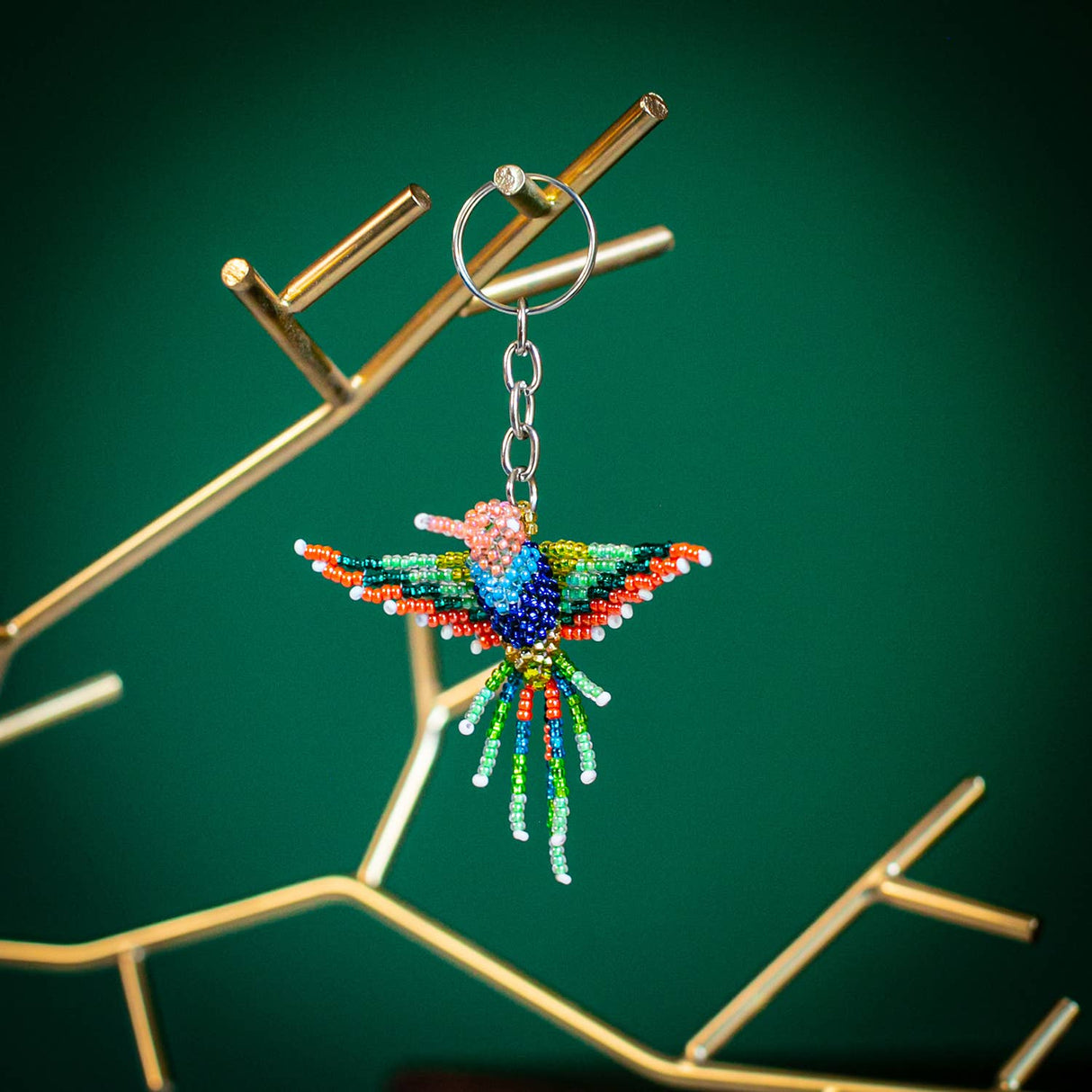 Hummingbird Beaded Keychains