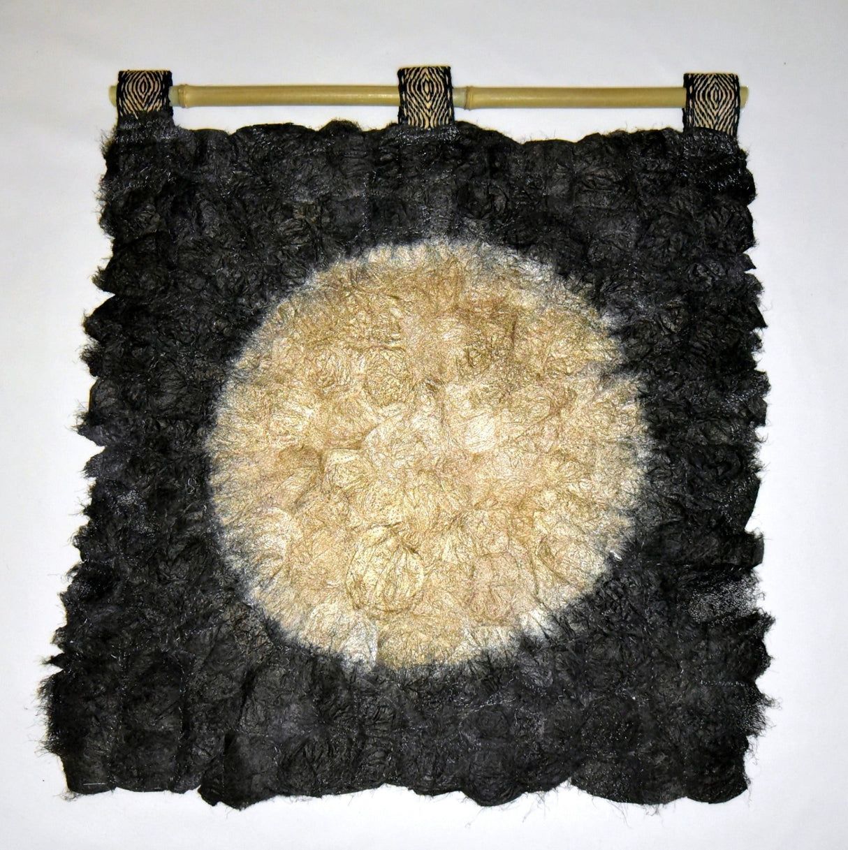 Plant Dyed Makira Moon Wild Silk Wall Hanging - Black