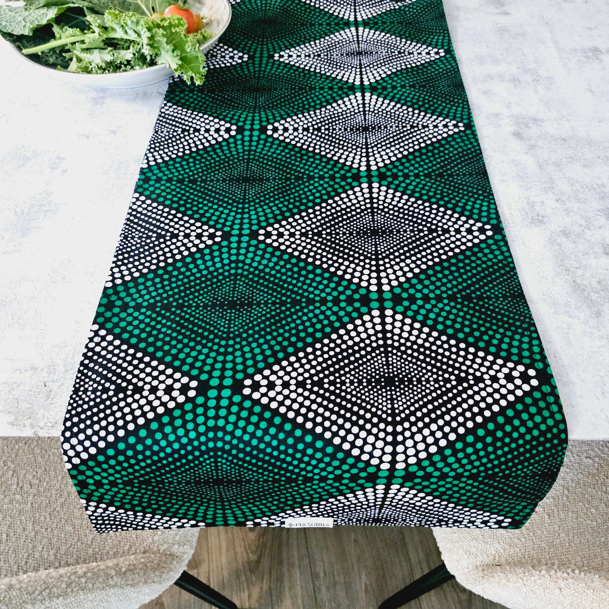 Handmade Table Runner 160x35cm | 180x35 | 200x35cm | African Print "Mudcloth" Bogolan Inspired Print Made from 100% African Print Fabric-0
