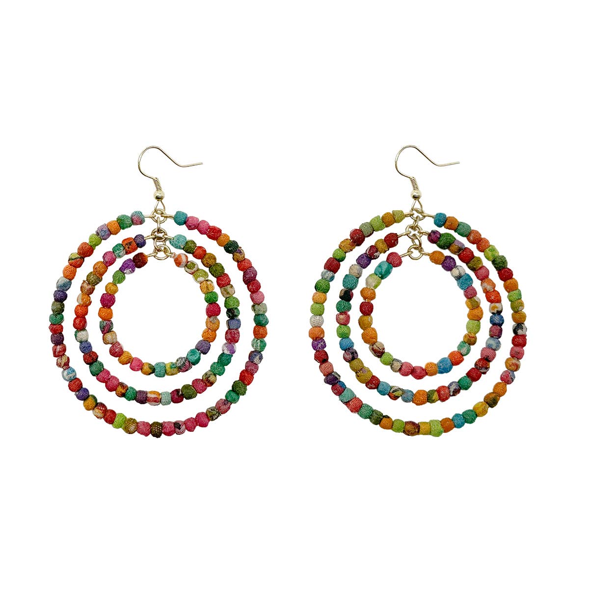 Kantha Milieu Triple Hoops