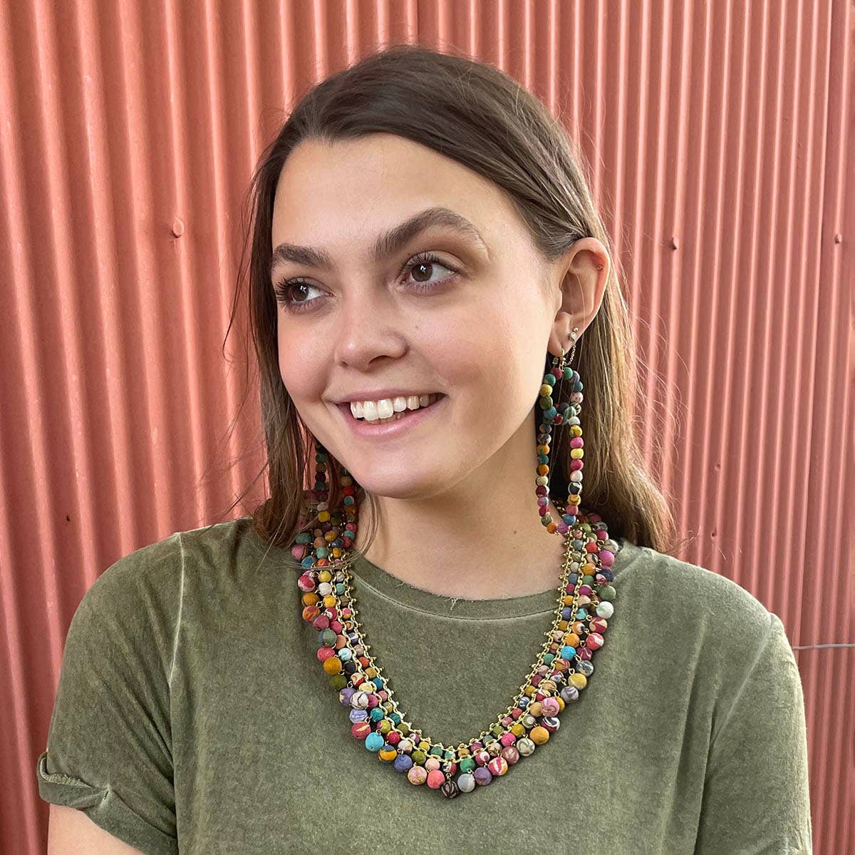 Linked Kantha Earrings