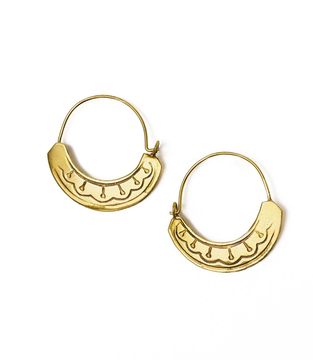 Yashi Embossed Hoop Earrings