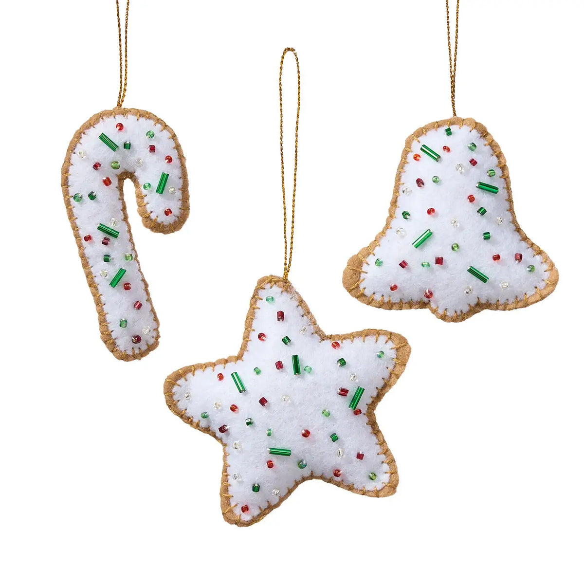 Sugar Cookie Christmas Ornaments - Set of 3