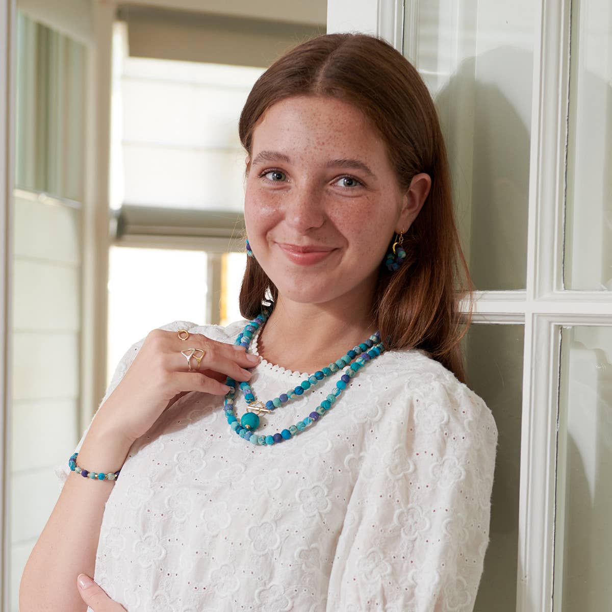 Kantha Azure Toggle Necklace