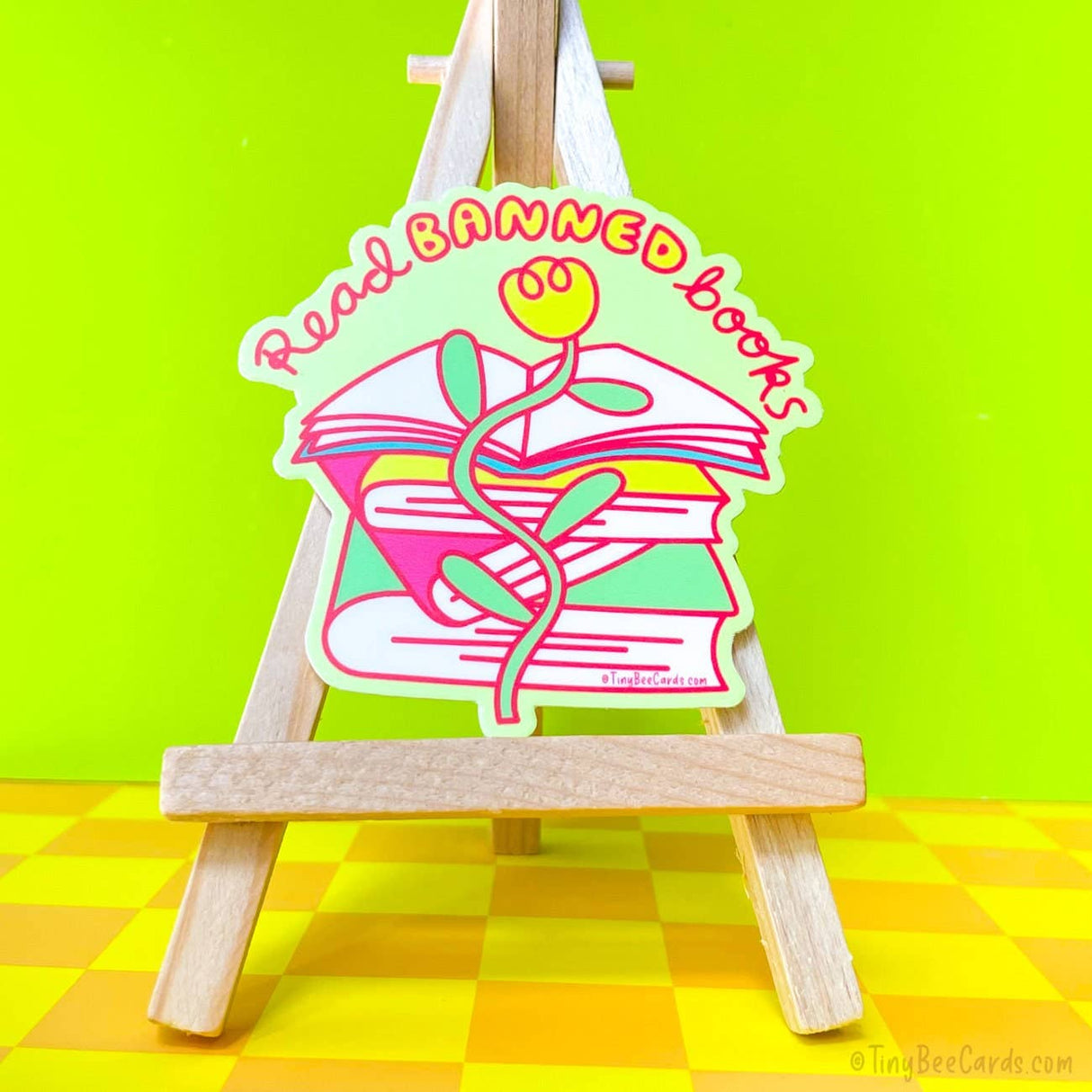 Tiny Bee Cards - Read Banned Books Vinyl Sticker
