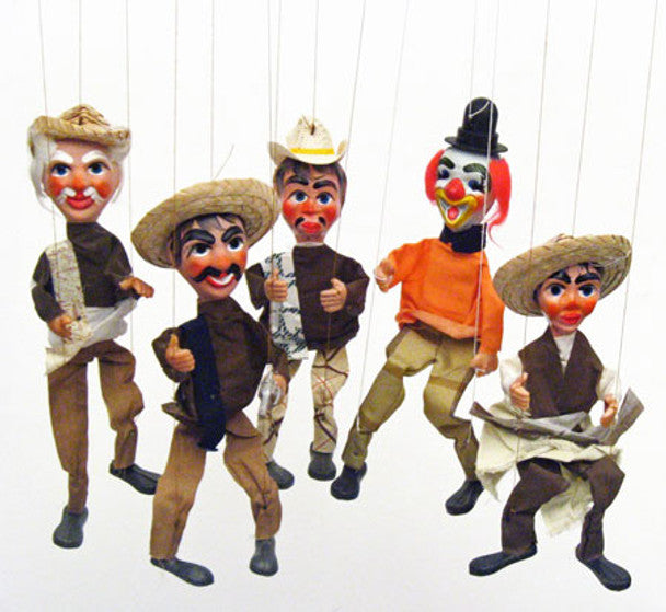 Authentic Hand Made Marionette Doll String Puppet Mexico 12" Dancer