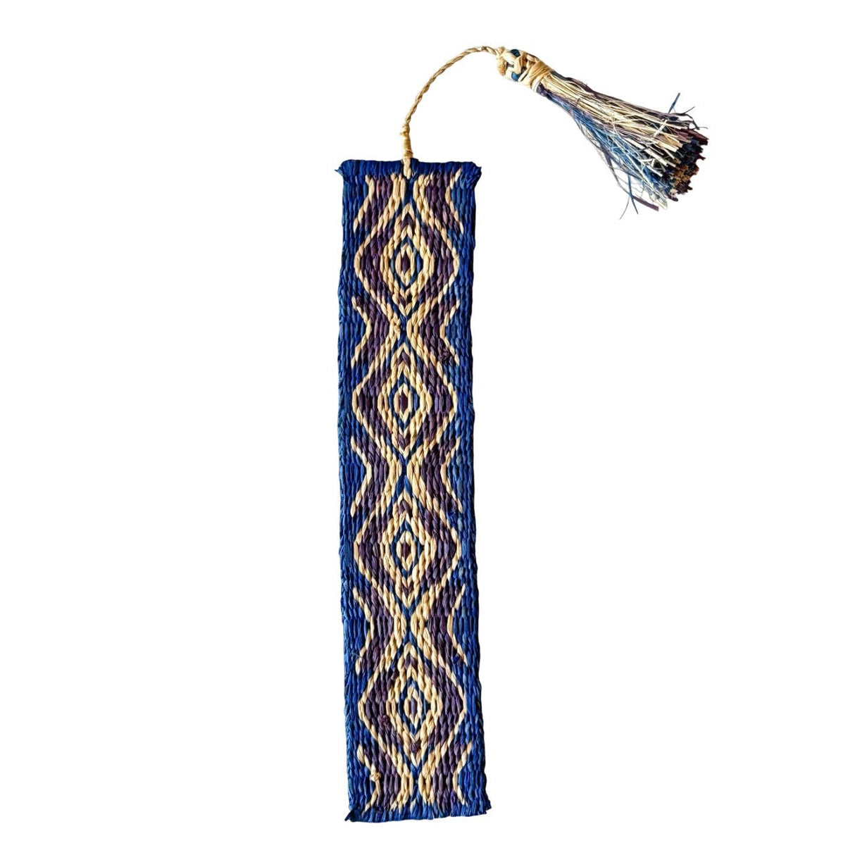 Cardwoven Raffia Bookmark - Blue