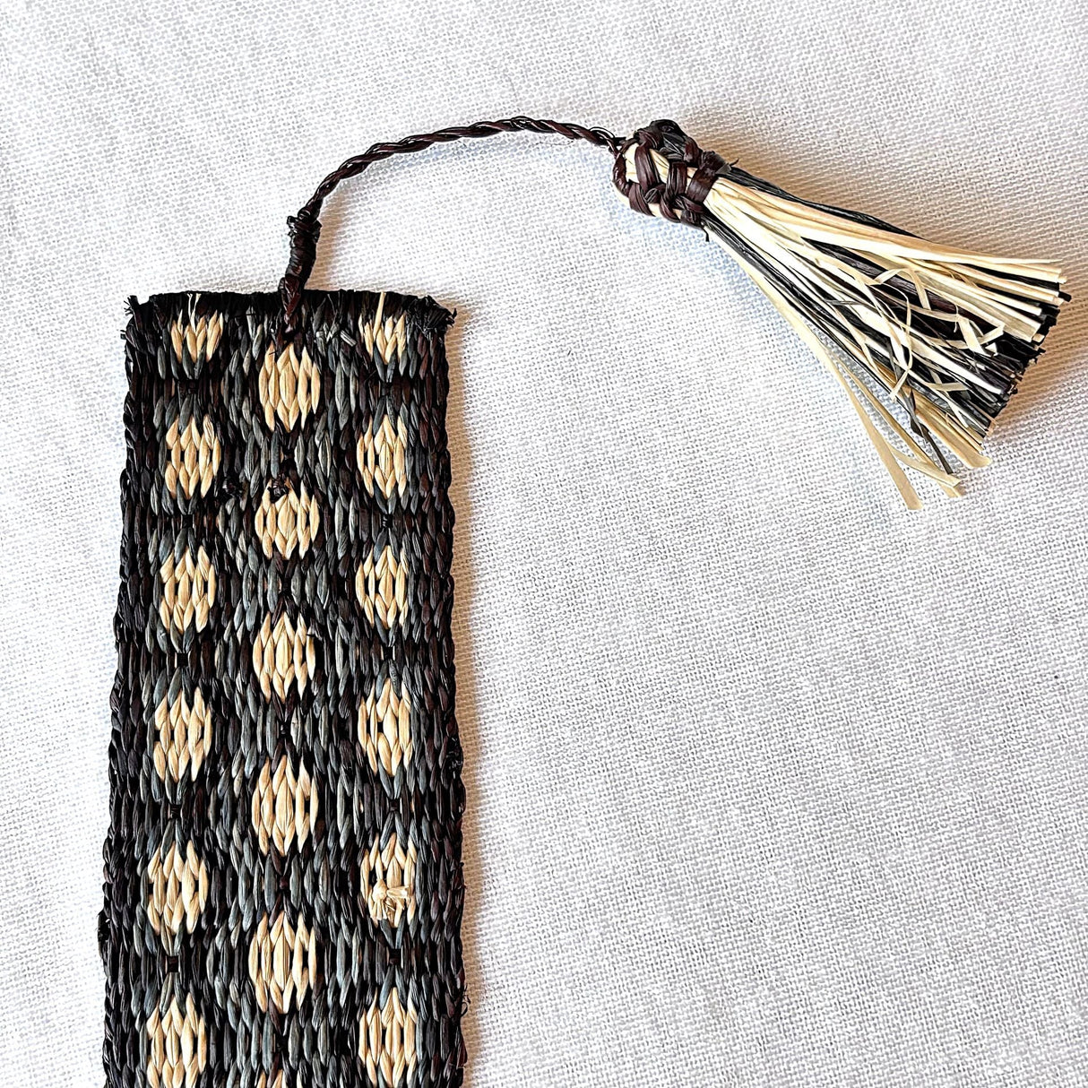 Cardwoven Raffia Bookmark - Charcoal