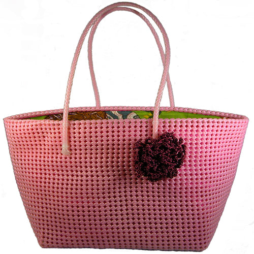 Extra Large Lined Pink Tote from India