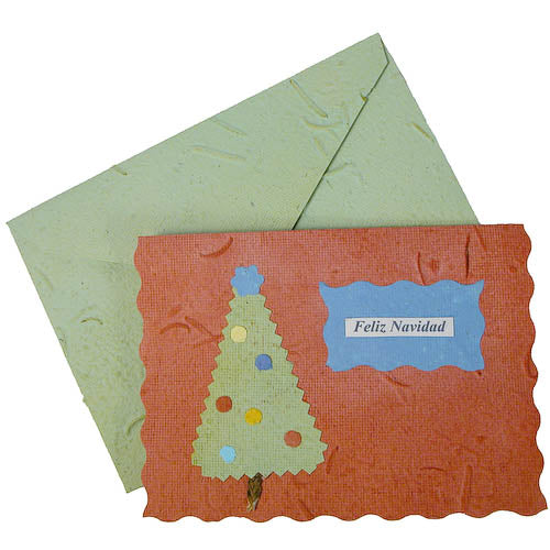 “Feliz Navidad” Handmade Paper Card from Peru