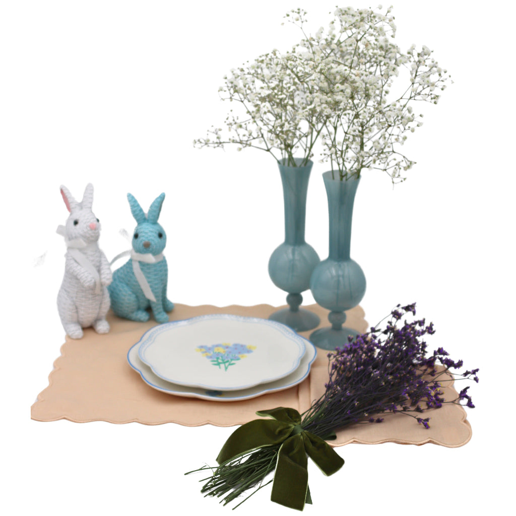 Frosted Blue Haze Vase - Pair