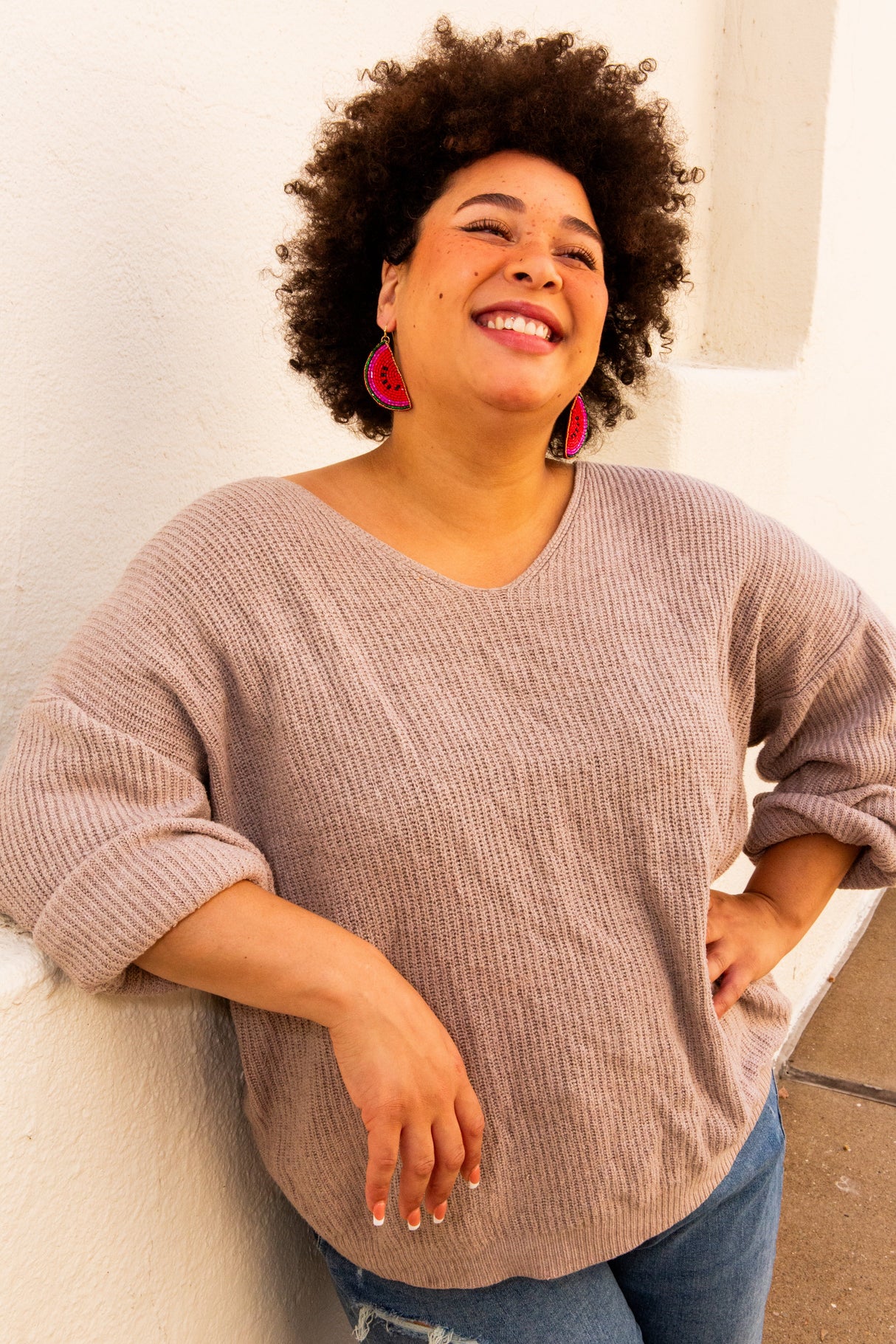 Beaded Fruit Earrings - Watermelon