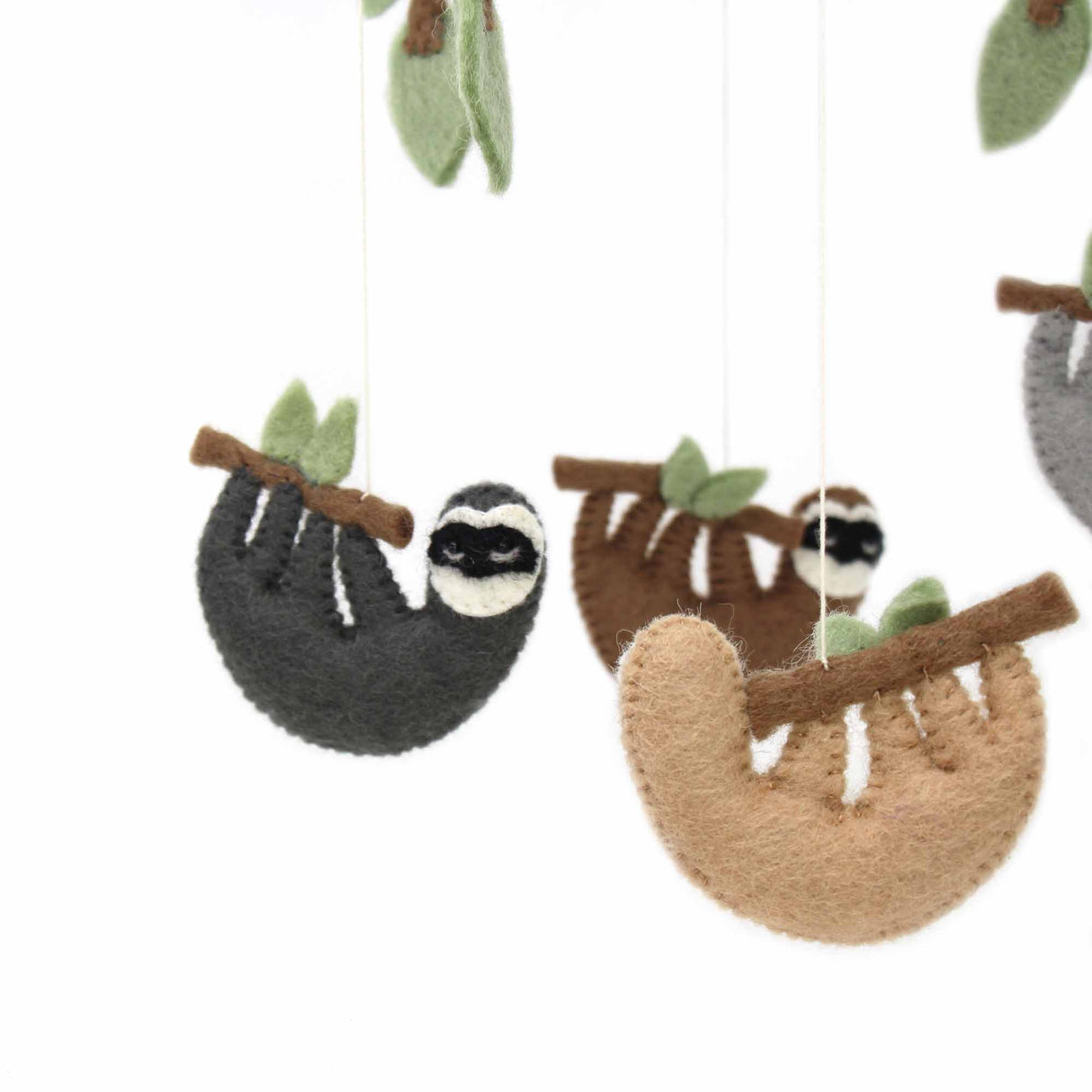 Hand Crafted Felt Sloth Mobile Room Decor Nursery
