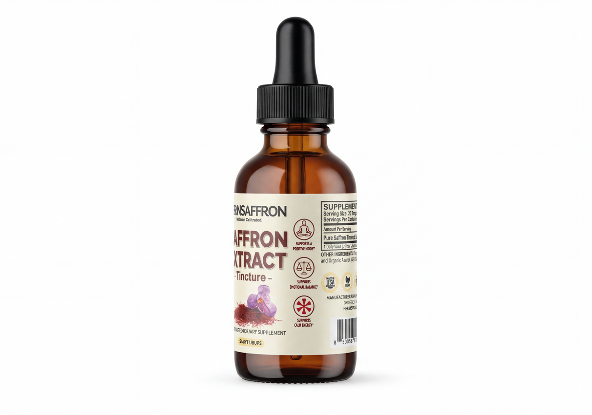 Premium Saffron Extract Tincture (Made With Pure Heray Saffron Threads)