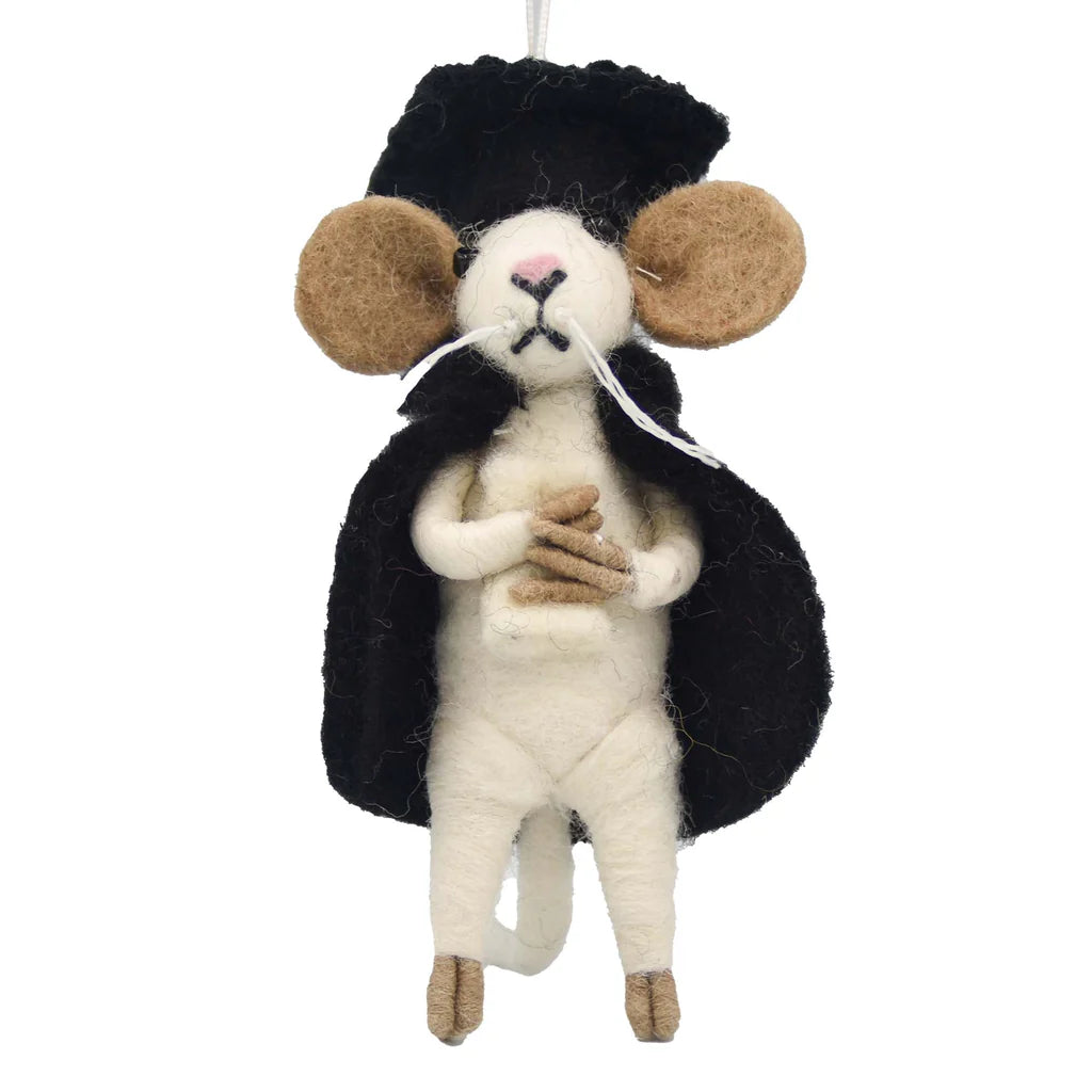 Graduate Mouse Felt Ornament