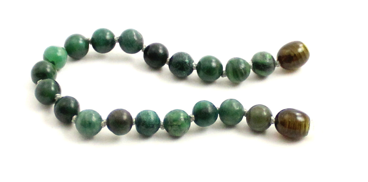 African Jade Gemstone Knotted Green Anklet Bracelet-2