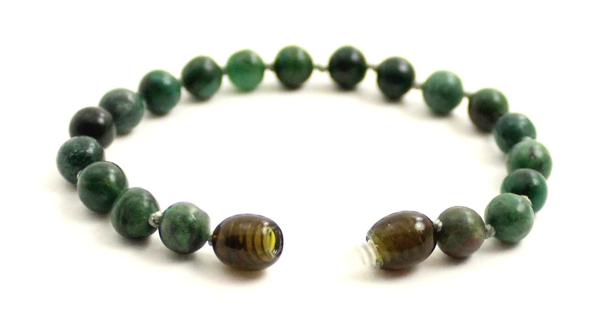 African Jade Gemstone Knotted Green Anklet Bracelet-3