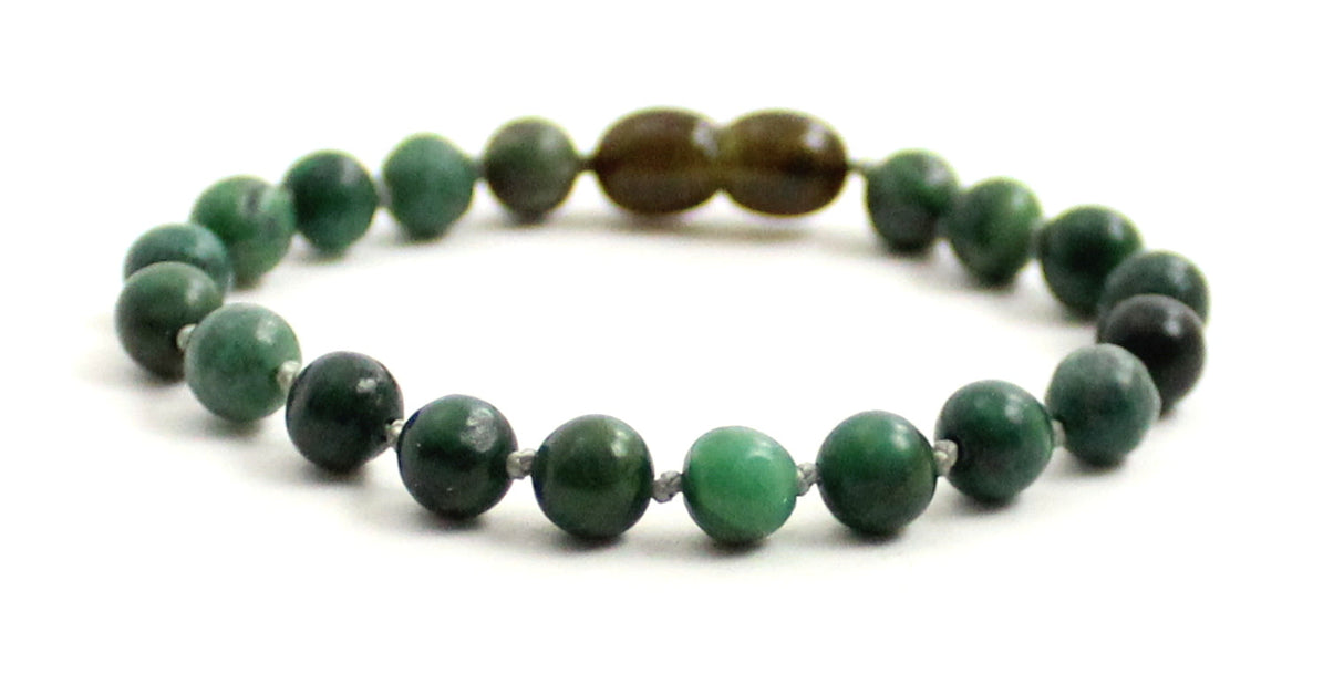 African Jade Gemstone Knotted Green Anklet Bracelet-4