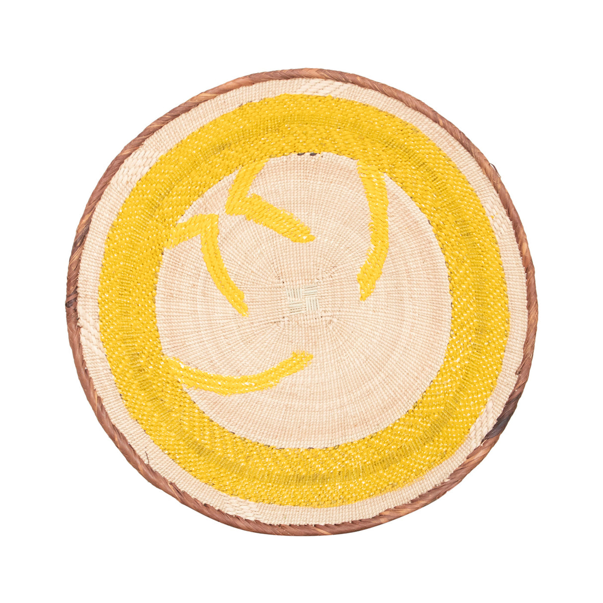 Tonga Painted Pattern Baskets | Yellow Natural-1