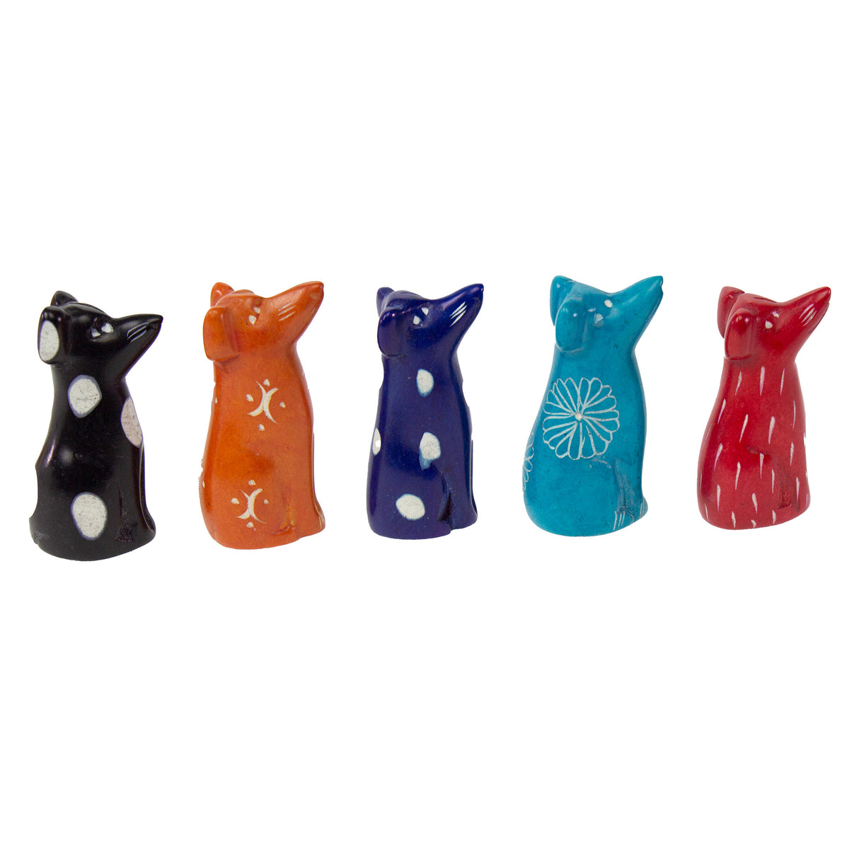Soapstone Tiny Dogs - Assorted Pack of 5 Colors