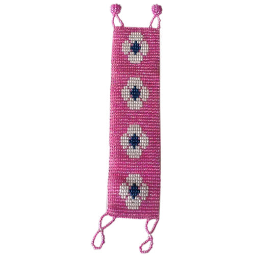 Maya Beaded Bracelet Pink Daisies