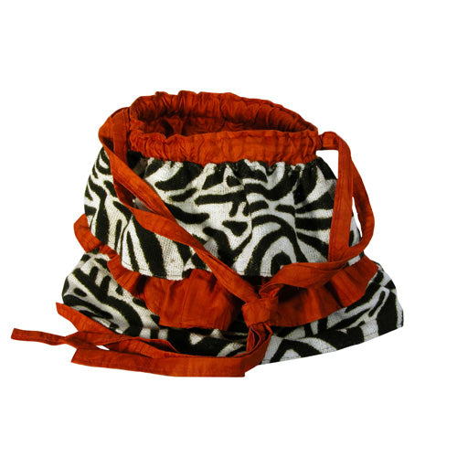 Mud Cloth Ruffle Purse