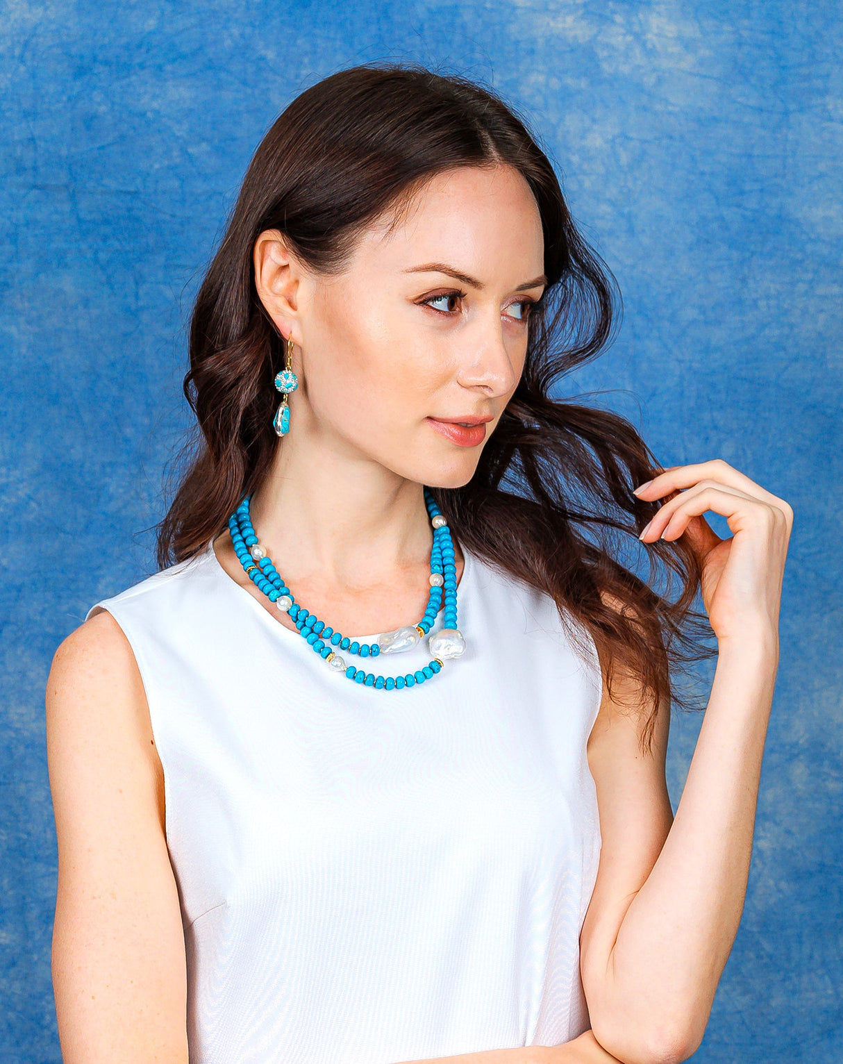 Turquoise Dangles Earrings EE010-1