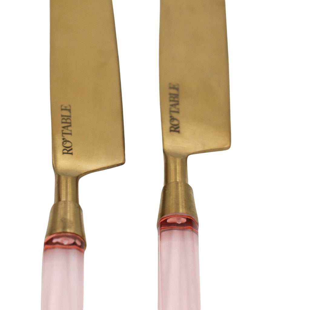 24pc Set Peony Blush Cutlery - 6 Piece - Set of 4