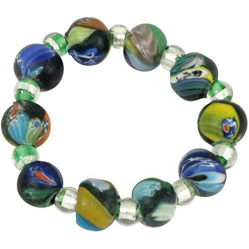 Recycled Glass Marble Bead Bracelet