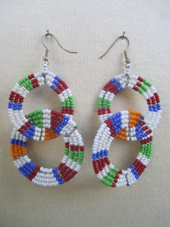 Maasai Round Two Tier Earrings 02 - Masai Colors-0