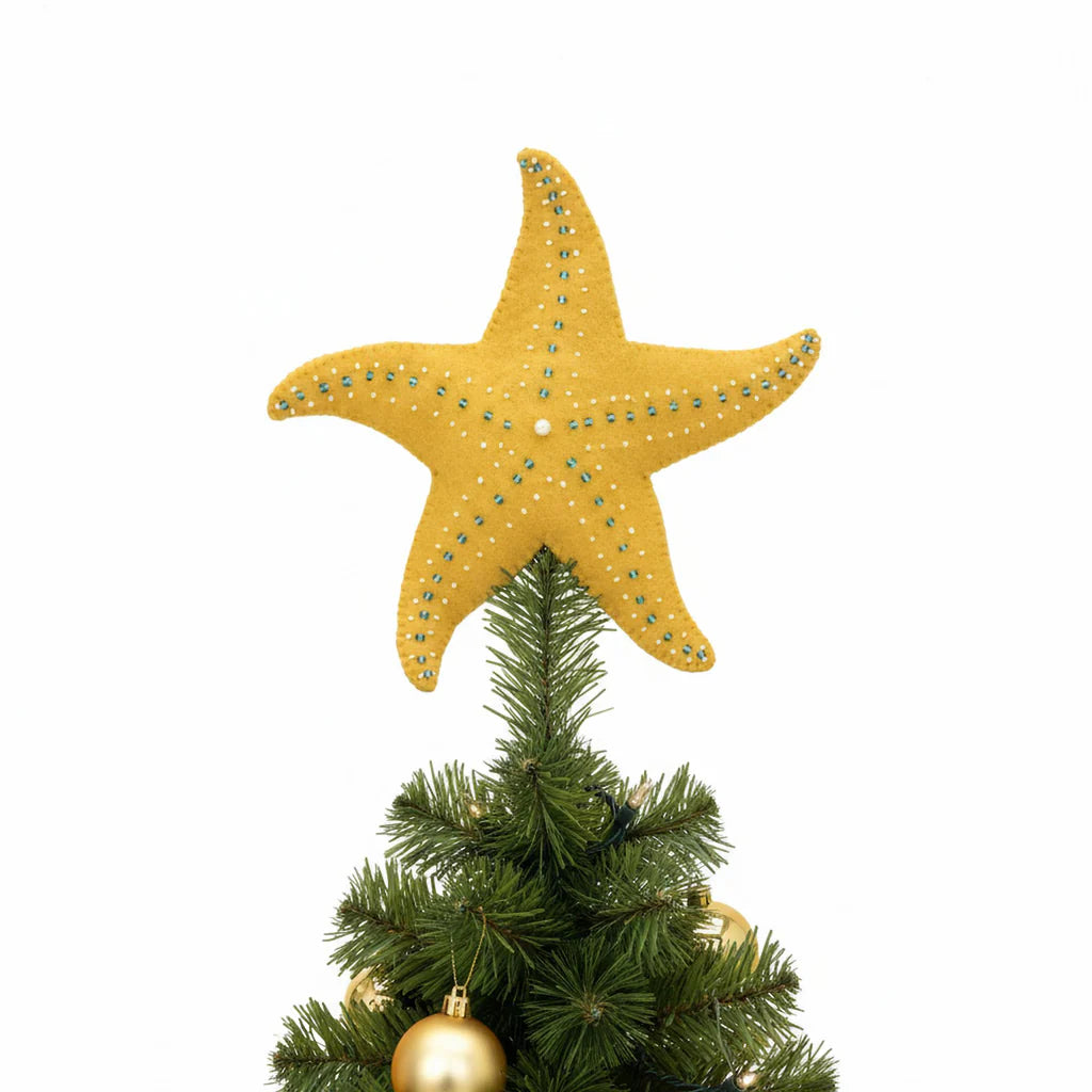 Starfish Tree Topper Felt Ornament
