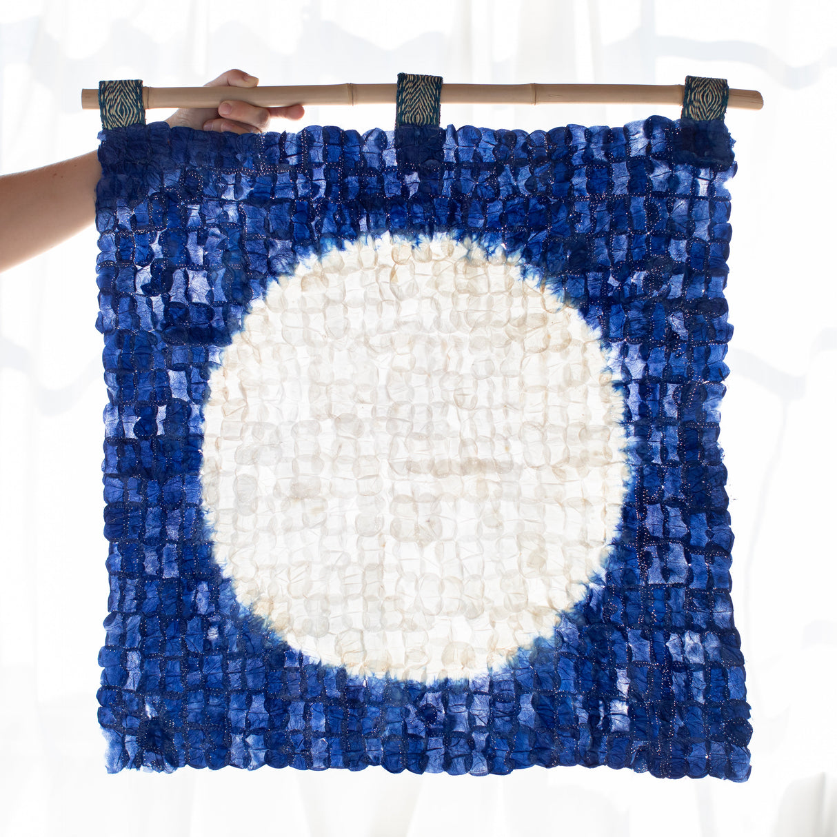 Madagascar Silk Blue Moon Wall Hanging