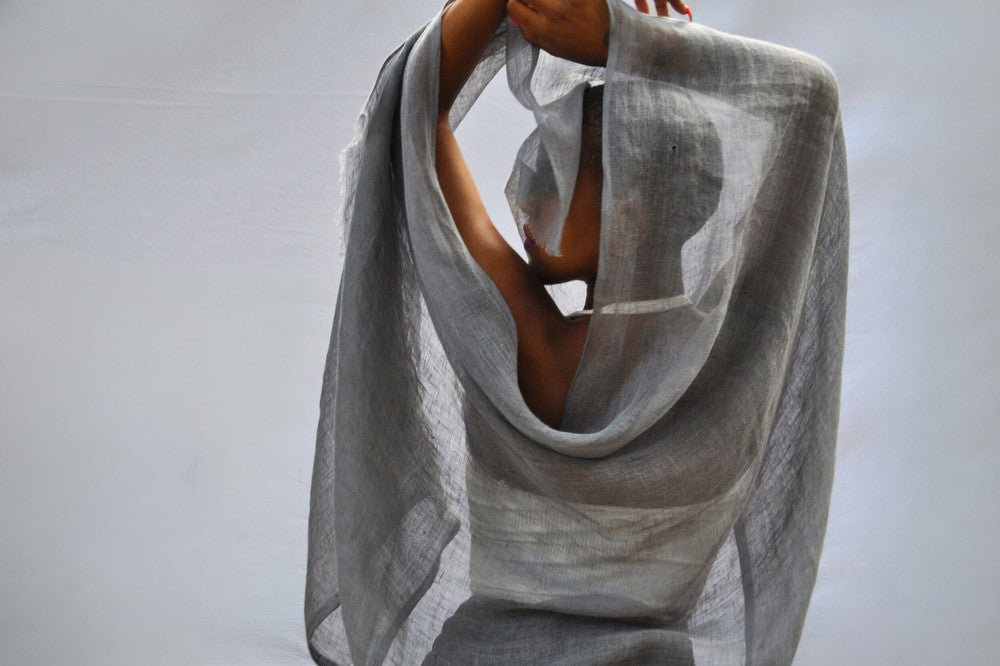 Telba Pure Linen Handwoven Shawl