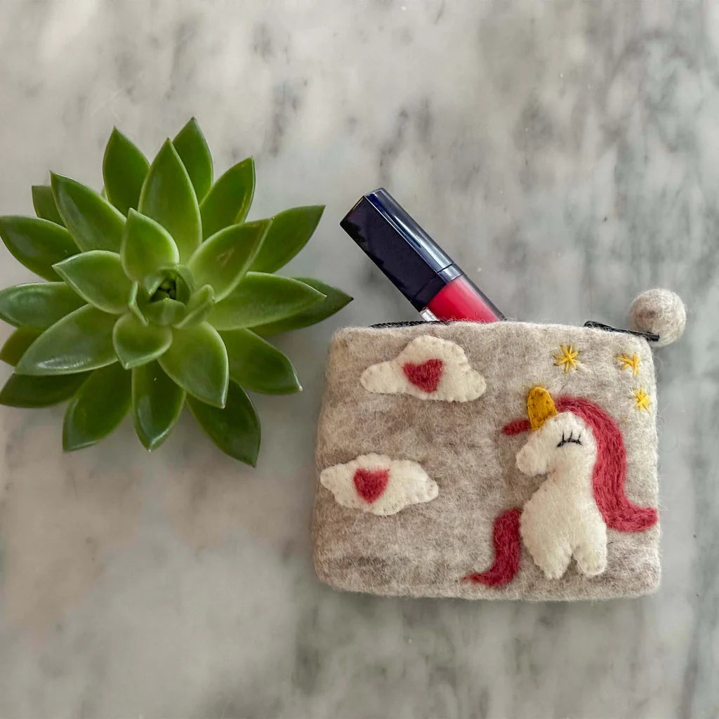 Unicorn Felt Coin Purse