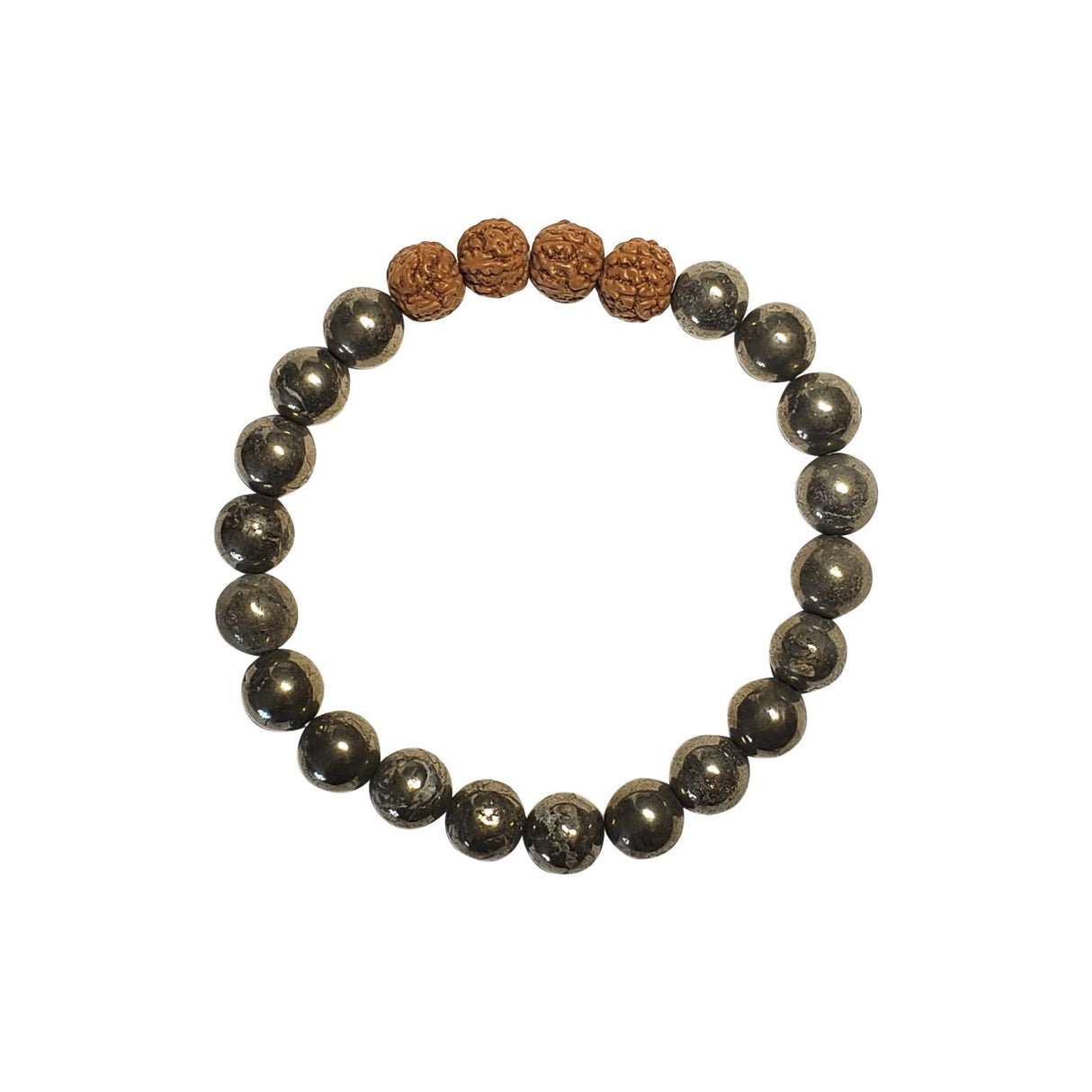 Pyrite and Rudraksha Bracelet-0