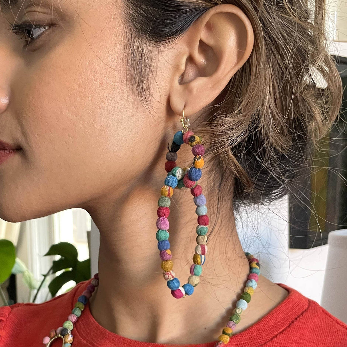 Linked Kantha Earrings
