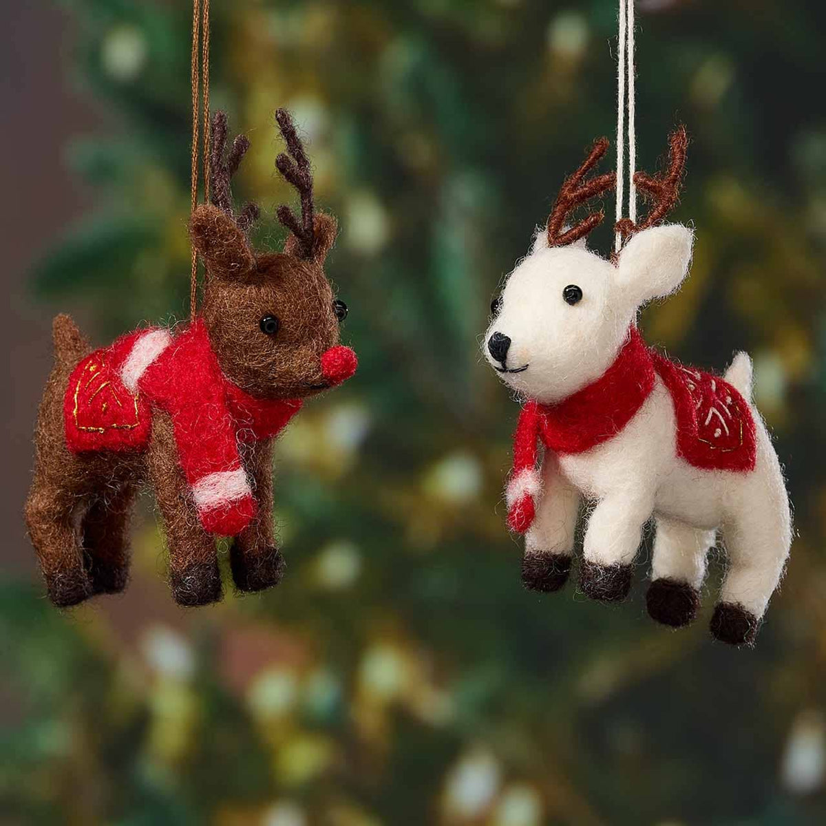 White Reindeer Christmas Ornament