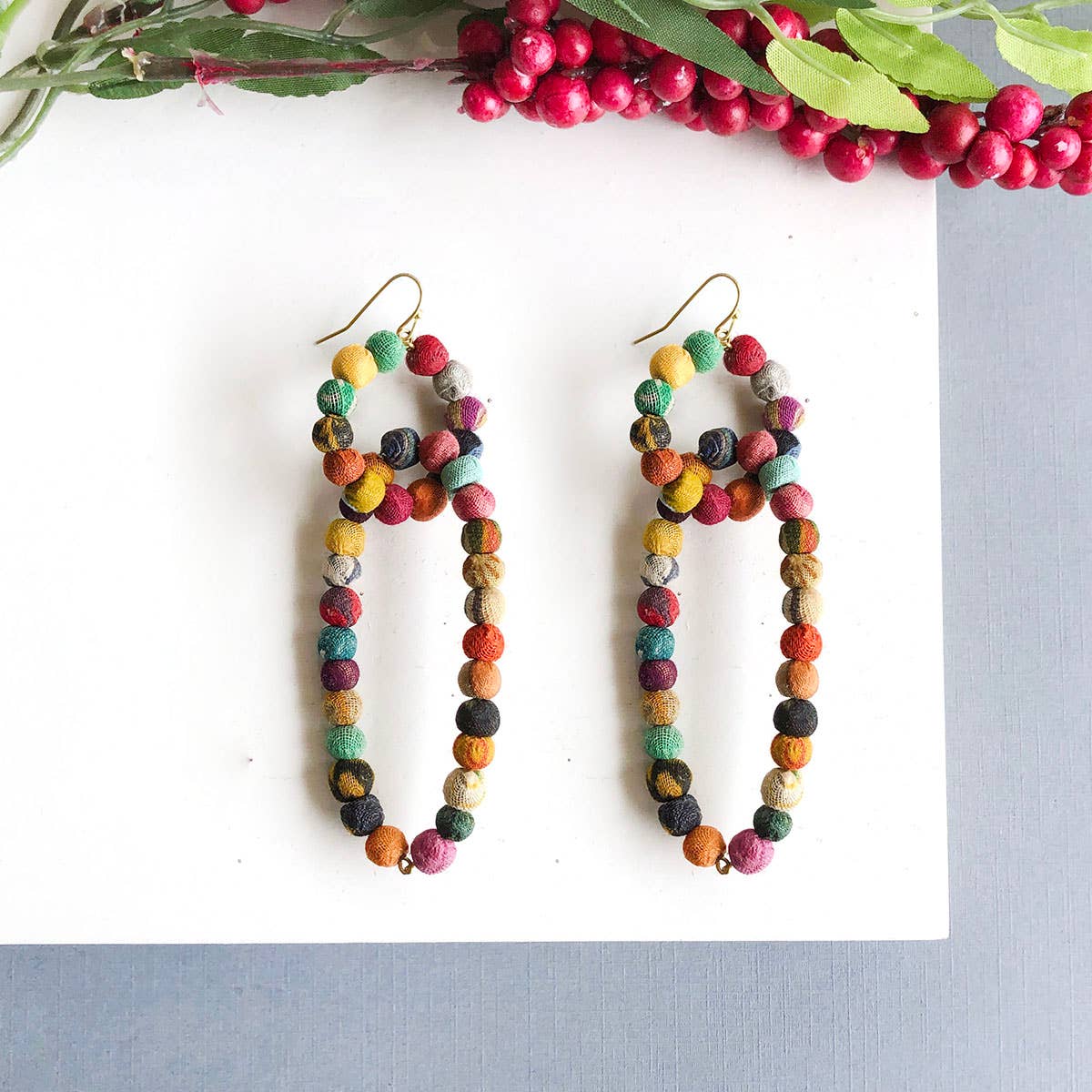 Linked Kantha Earrings