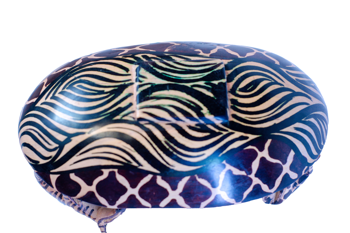 Handmade Animal Bowl with Elephant, Giraffe, and Zebra Figurines