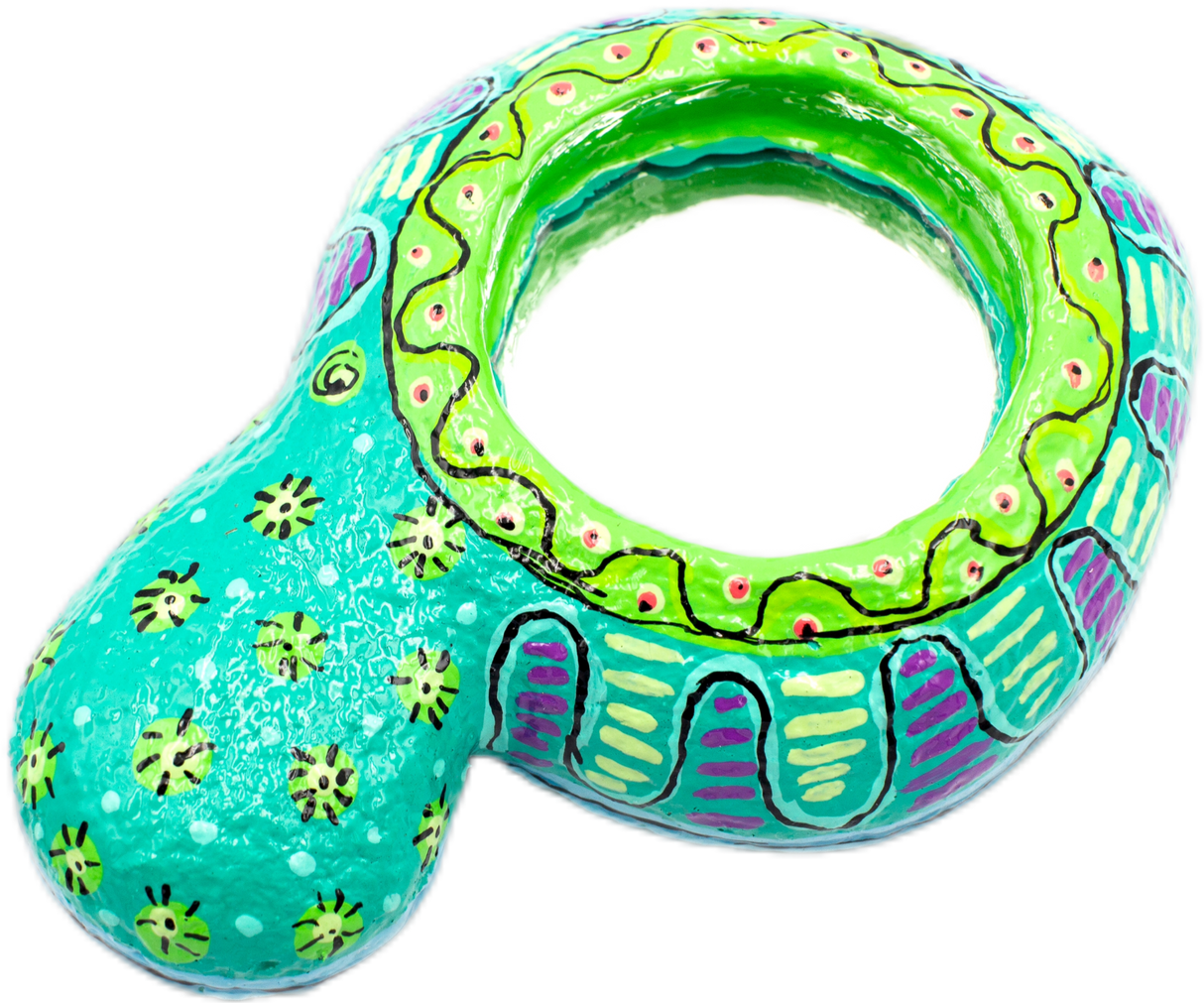 handmade painted paper mache mouse shapped piggy bank 36