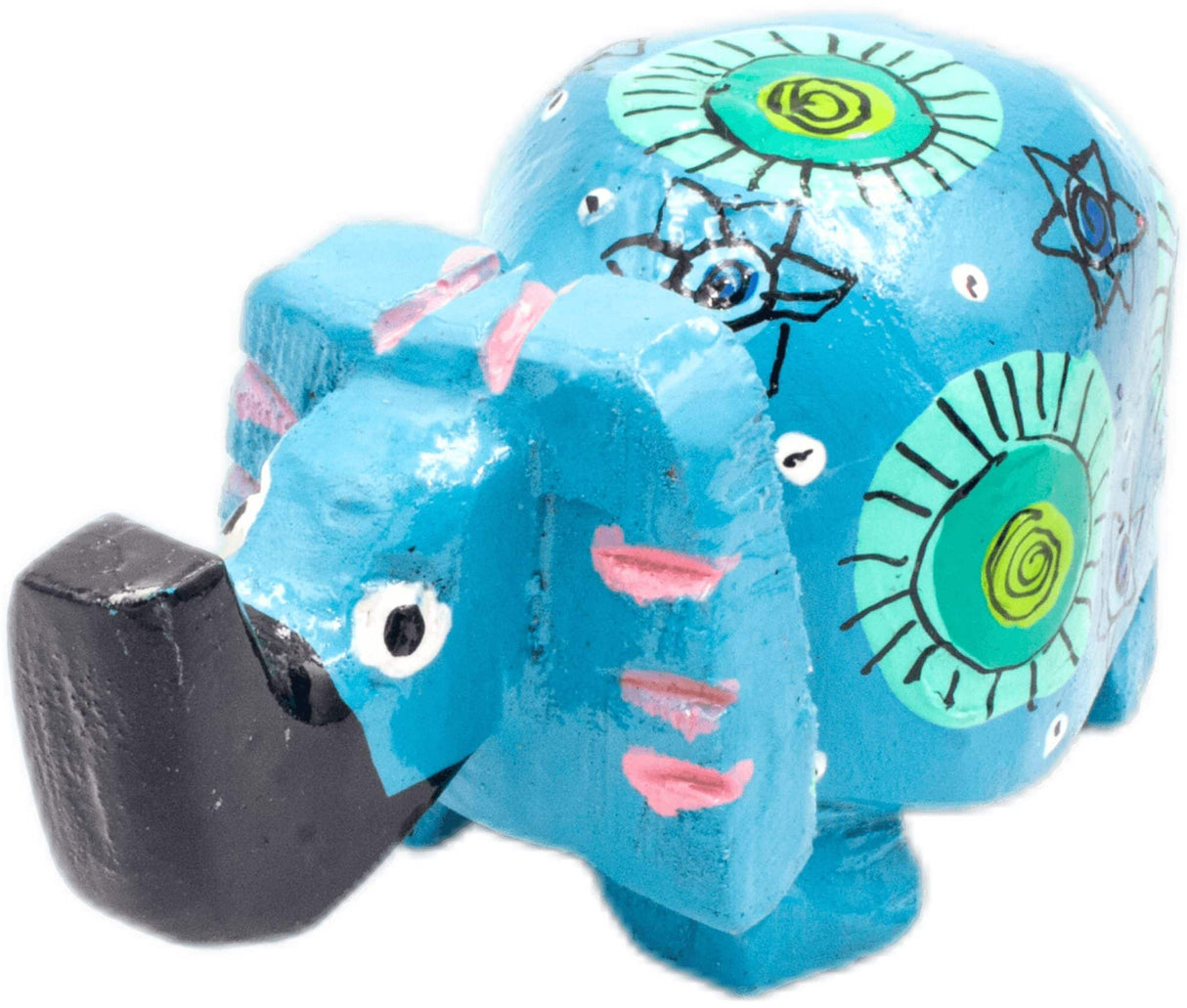 handmade painted wood hippo 5