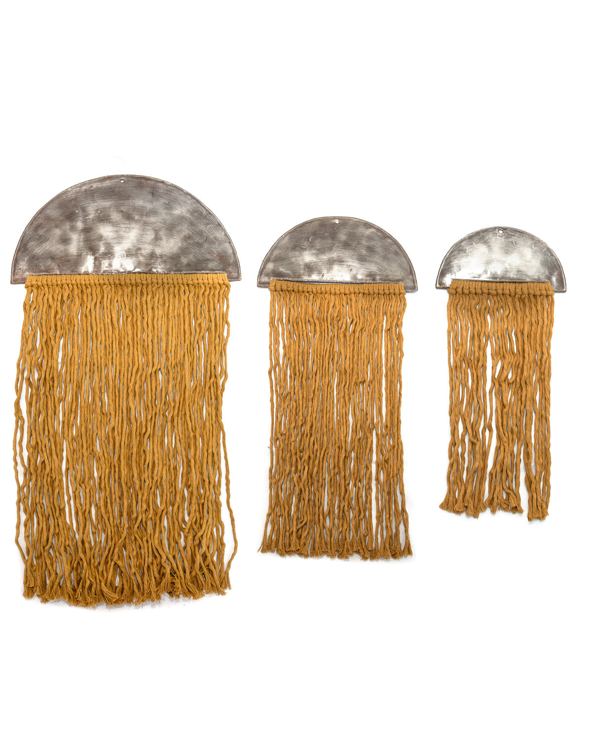 Metal and Macrame Wall Art Set