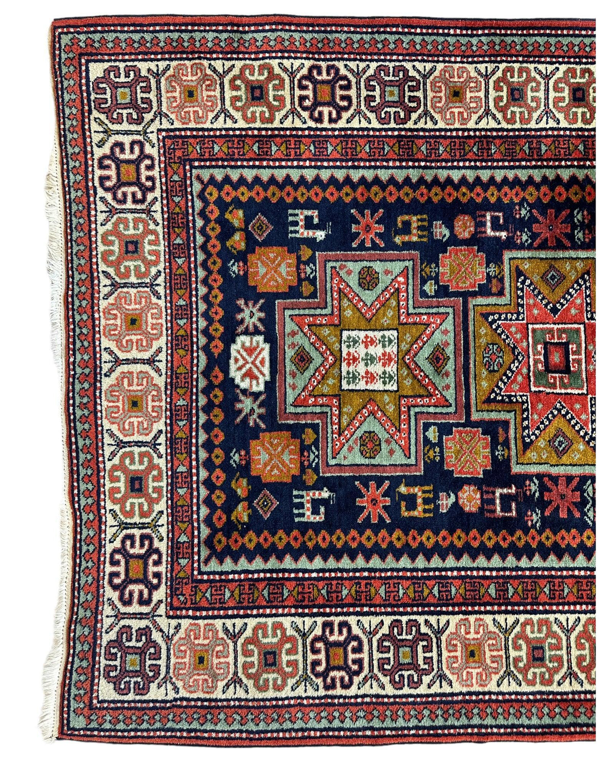 Vintage Armenian Karabakh/Artsakh Wool Rug | 1960s Hand-Knotted 4x7