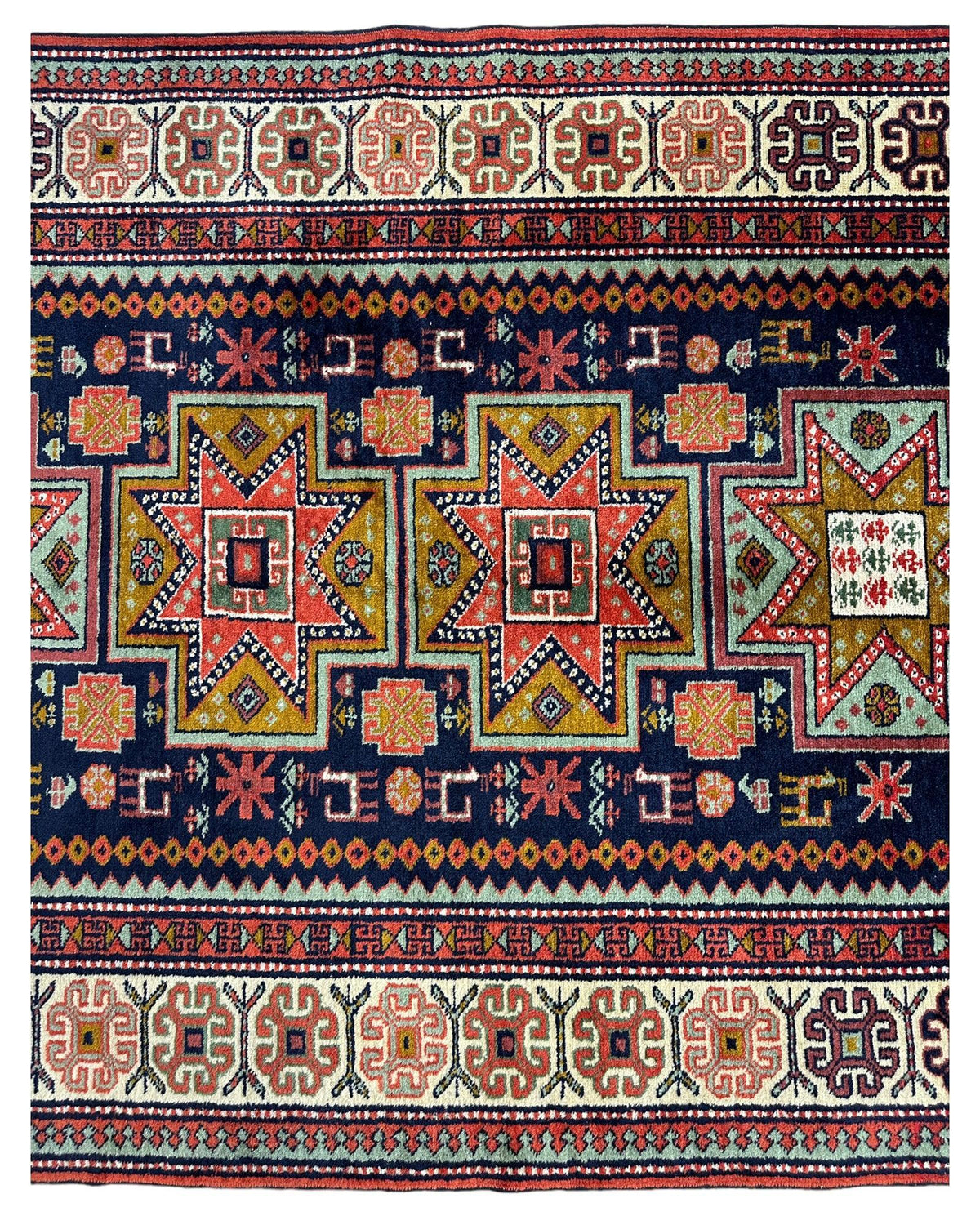 Vintage Armenian Karabakh/Artsakh Wool Rug | 1960s Hand-Knotted 4x7