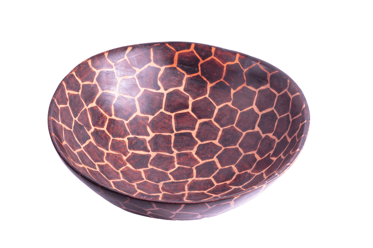 wooden giraffe seated brown and yellow 2