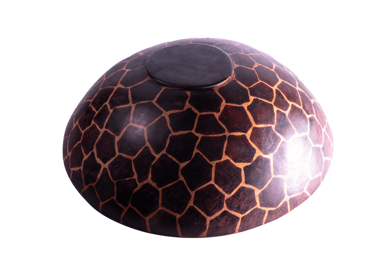 wooden giraffe seated brown and yellow 3