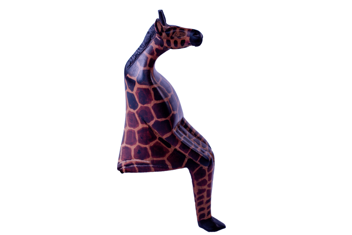 wooden zebra seated yellow 3